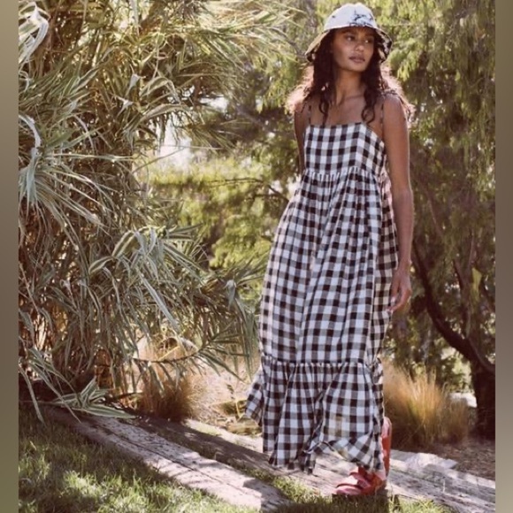 The Great - The Dainty Dress in Black & Cream Gingham Size 0 Sun Dress - Picture 1 of 15